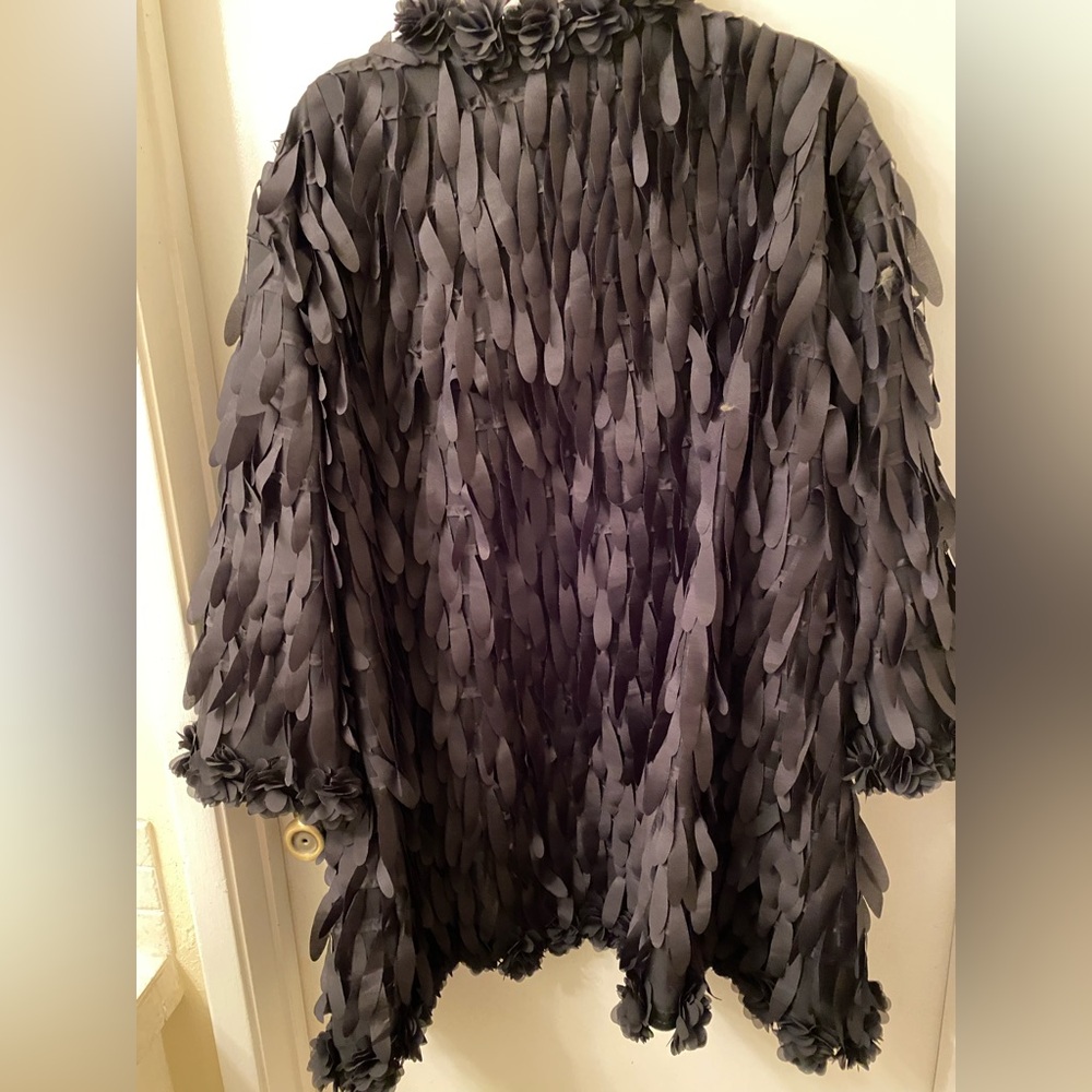 Zara Elegant Black Floral Embellished Jacket - Picture 5 of 5
